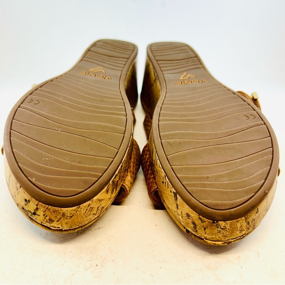 Vionic Brown Snake Pepper Adjustable Double Strap Wedge Sandals, size 9 - Picture 9 of 10